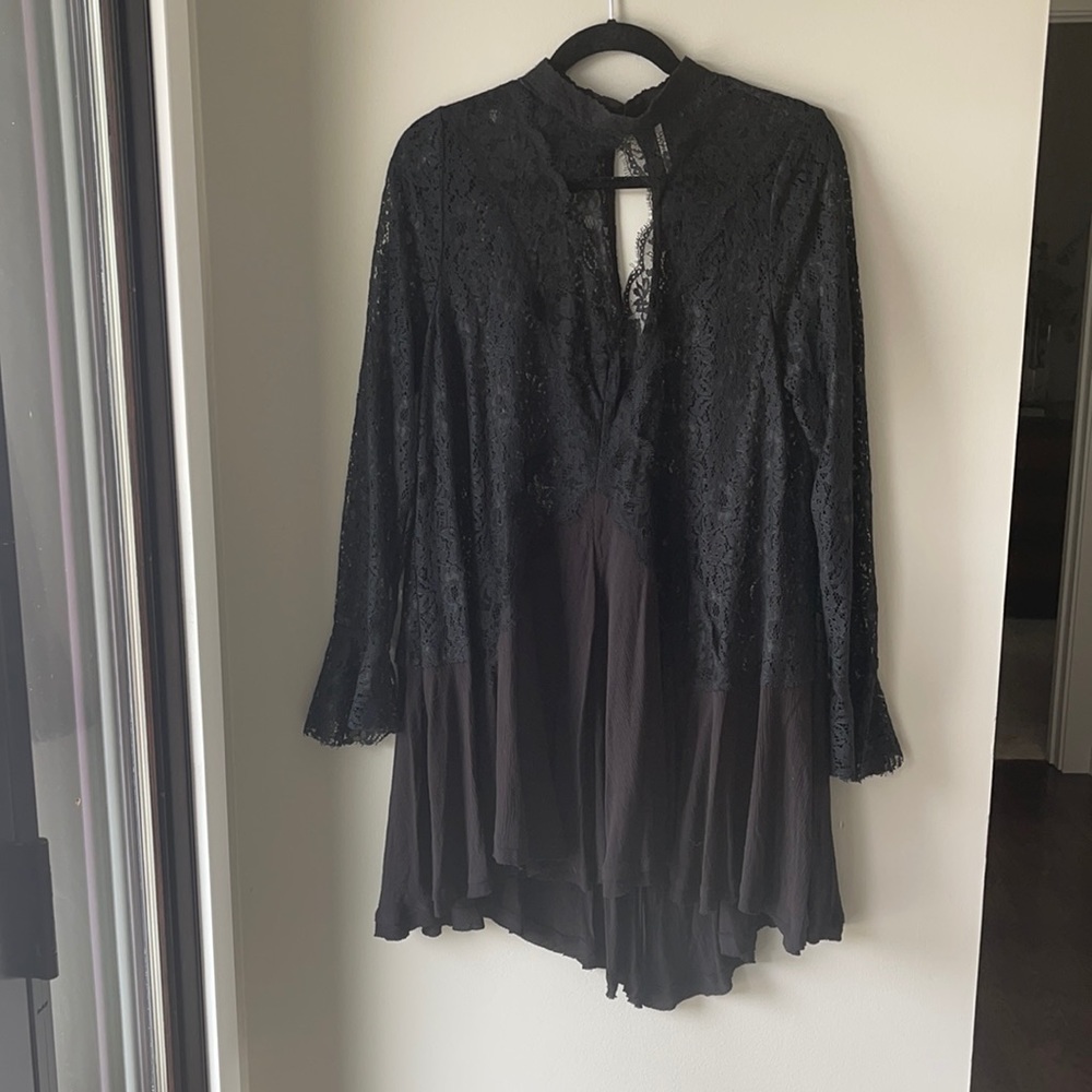 Free People lace tunic black
